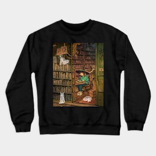 Studying at the Library Crewneck Sweatshirt